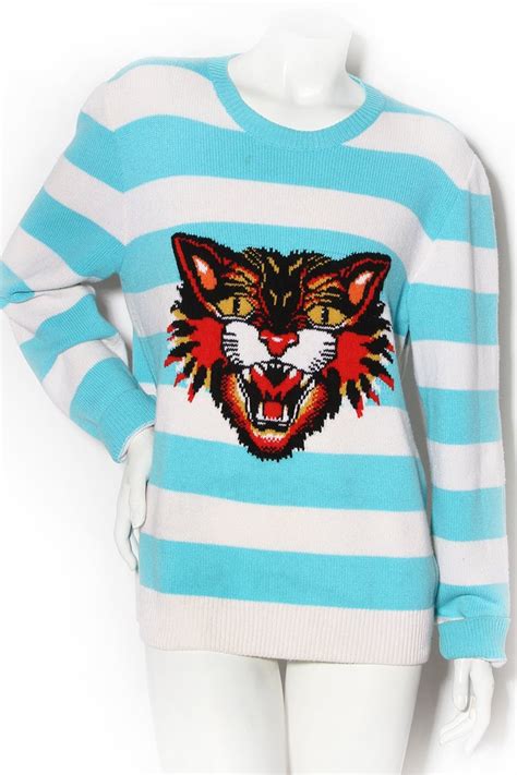 gucci striped angry cat sweater